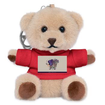 Kosmosrose: Nebelblütenstrauß - Teddy Schlüsselanhänger - Rot - Vorne