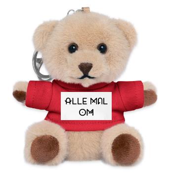 Alle Mal Om – Geometrische Line-Typografie - Teddy Schlüsselanhänger - Rot - Vorne