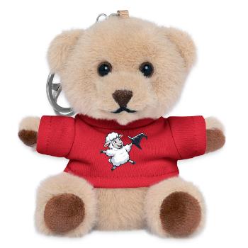 Fliegendes Schäfchen mit Hexenhut - Teddy Schlüsselanhänger - Rot - Vorne