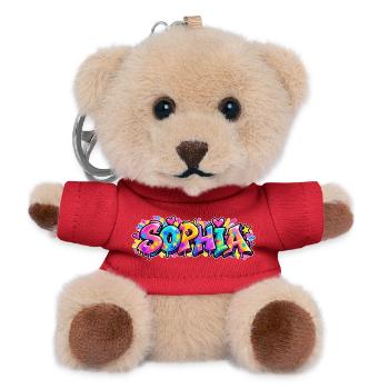 SOPHIA Graffiti Name Street Art Neon Hip Hop - Teddy Schlüsselanhänger - Rot - Vorne