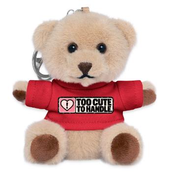 Too Cute to Handle – Cute Retro Heart - Teddy Schlüsselanhänger - Rot - Vorne