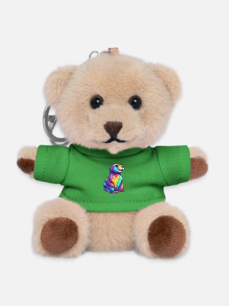 Otter buntes Aquarell Karikatur Kawaii Tier - Teddy Schlüsselanhänger - Grün