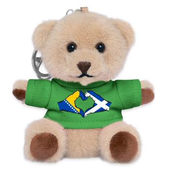 Bosnien Schottland Flagge Hände Herzform - Teddy Schlüsselanhänger - Grün - Vorne