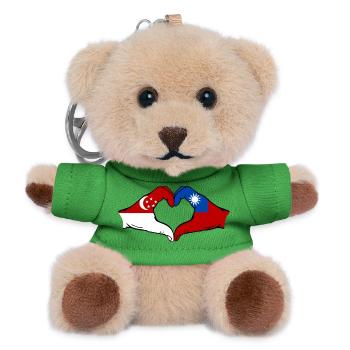 Singapur Taiwan Hände Herzform - Teddy Schlüsselanhänger - Grün - Vorne