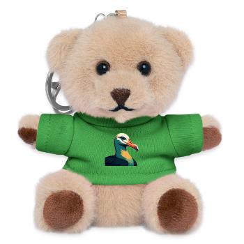 Albatross Zeichentrickfigur Buntes Haustier Tier - Teddy Schlüsselanhänger - Grün - Vorne