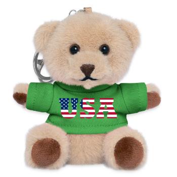 Stars & Stripes Lettermark USA - Teddy Schlüsselanhänger - Grün - Vorne