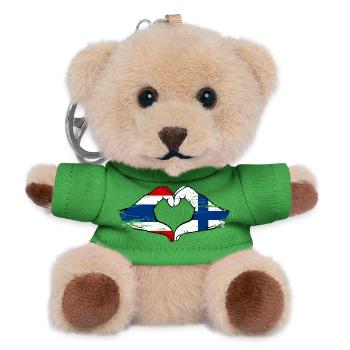 Thailand Finnland Flagge Hände Herzform - Teddy Schlüsselanhänger - Grün - Vorne