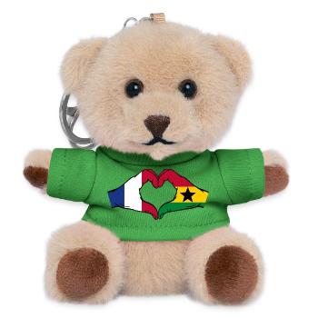 Frankreich Ghana Flagge Hände Herzform - Teddy Schlüsselanhänger - Grün - Vorne