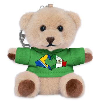 Bosnien Mexiko Flagge Hände Herzform used - Teddy Schlüsselanhänger - Grün - Vorne