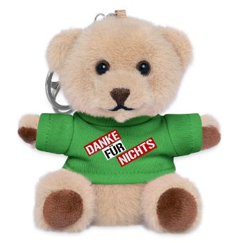 danke - Teddy Schlüsselanhänger - Grün - Vorne
