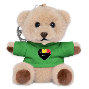 Flaggen-Skyline-Reise-Andenken Gents Belgien - Teddy Schlüsselanhänger - Grün - Vorne
