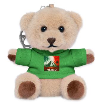 Mexiko Pyramide mit Kaktus in Landesfarben - Teddy Schlüsselanhänger - Grün - Vorne