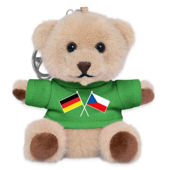 Deutschland & Tschechien Flaggen - Nachbarn - Teddy Schlüsselanhänger - Grün - Vorne