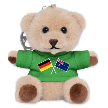 Deutschland & Australien Flaggen - Freundschaft - Teddy Schlüsselanhänger - Grün - Vorne