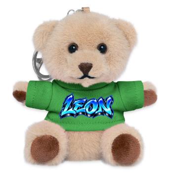 LEON Graffiti Name Street Art Hip Hop 3D - Teddy Schlüsselanhänger - Grün - Vorne