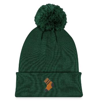 Embroidered sock - Kids' Knitted hat with pompom - green - Front