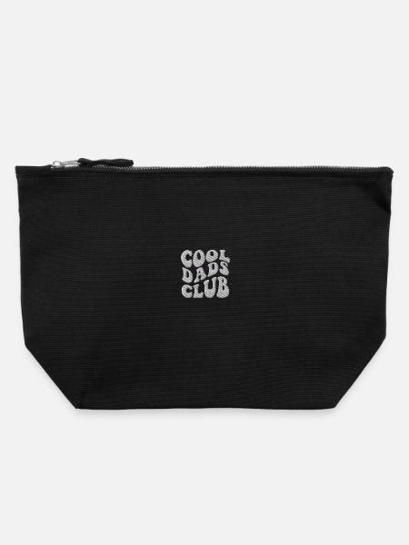 Cool Dads Club Retro bestickt - Canvas Reißverschluss-Täschchen (22 x 23 cm) - Schwarz