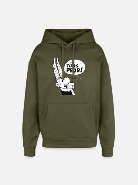 Asterix & Obelix - Asterix 'Du er bange!' - Hættetrøje unisex Stanley/Stella Oversized - khaki