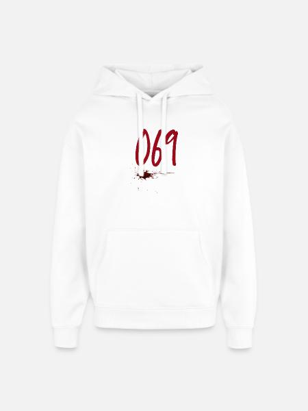 Postal Code Frankfurt 069 - Oversized Unisex Hoodie by Stanley/Stella - white