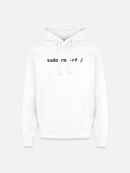 sudo rm rf - Oversized Unisex Hoodie von Stanley/Stella - Weiß