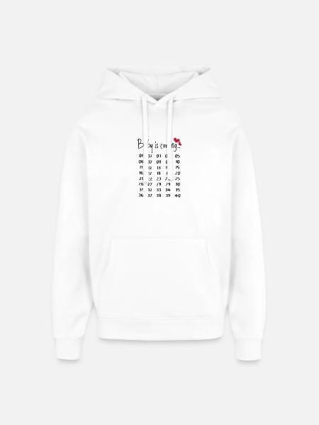 Sjov graviditet gravid gave forældre - Hættetrøje unisex Stanley/Stella Oversized - hvid