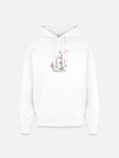 Skin-flowered - Oversized Unisex Hoodie by Stanley/Stella - white