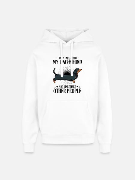 dachshund - Oversized Unisex Hoodie by Stanley/Stella - white