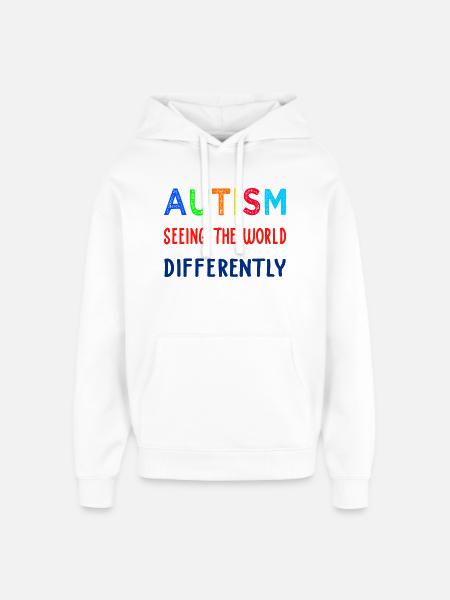 Autism Seeing Differently - Oversized Unisex Hoodie by Stanley/Stella - white