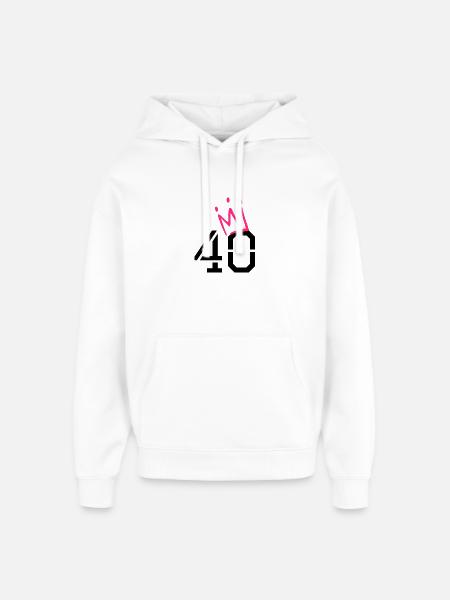 40 crown - 40th birthday - Oversized Unisex Hoodie by Stanley/Stella - white