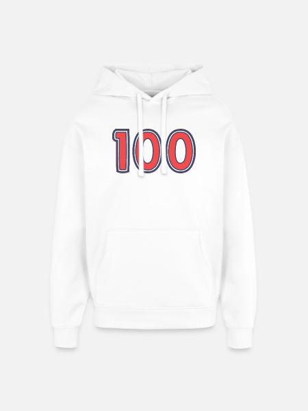 100. 100 YEARS. 100th ANNIVERSARY - Oversized Unisex Hoodie by Stanley/Stella - white