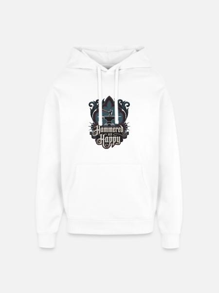 Martelé et heureux - Sweat à capuche unisexe Stanley/Stella Oversized - blanc