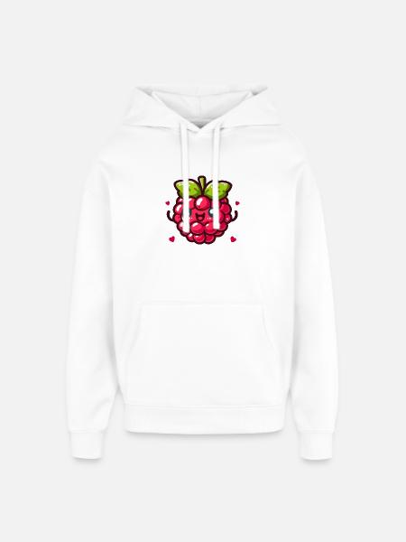 Framboise d'amour - Sweat à capuche unisexe Stanley/Stella Oversized - blanc