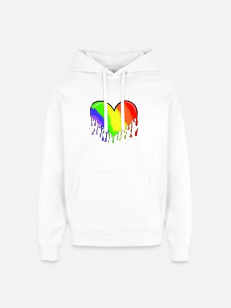 Heart - Oversized Unisex Hoodie by Stanley/Stella - white