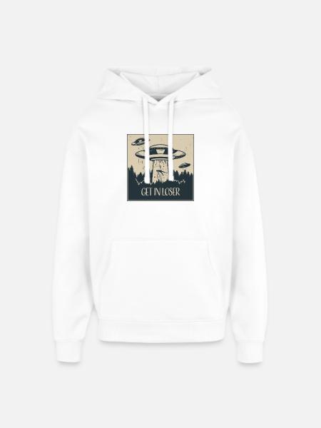 Extraterrestrial UFO Funny Space Gift - Oversized Unisex Hoodie by Stanley/Stella - white