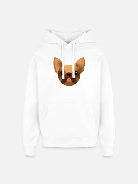 Bouledogue Français - Frenchie - Bully - Langue - Sweat à capuche unisexe Stanley/Stella Oversized - blanc