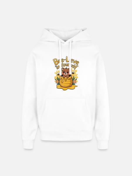 Croyez en vous-même - Sweat à capuche unisexe Stanley/Stella Oversized - blanc