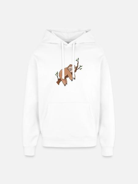 Faultier - Oversized Unisex Hoodie von Stanley/Stella - Weiß