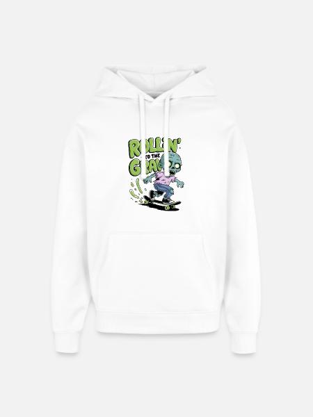 Rollin zum Grab - Oversized Unisex Hoodie von Stanley/Stella - Weiß