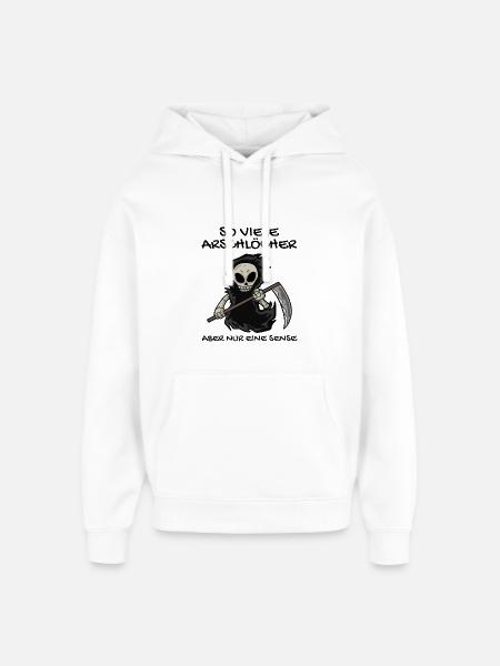 Sensenmann - Oversized Unisex Hoodie von Stanley/Stella - Weiß