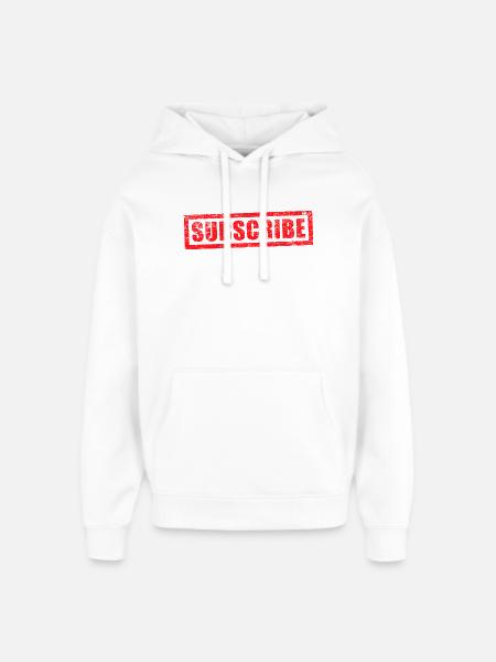 subscribe grunge stamp - Oversized Unisex Hoodie by Stanley/Stella - white