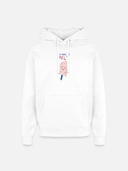 you make me melt icecream - Oversized Unisex Hoodie by Stanley/Stella - white