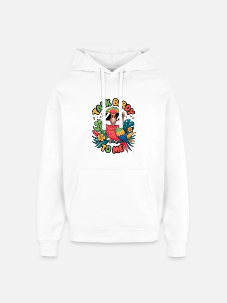 Talk Birdy To Me - Oversized Unisex Hoodie by Stanley/Stella - white