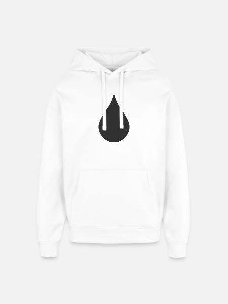 Drop Shape Logo Symbol - Oversized Unisex Hoodie by Stanley/Stella - white