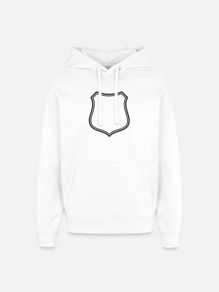 Leeres Schildlinien-Symbol Abzeichen Wappen Umrisssymbol - Oversized Unisex Hoodie von Stanley/Stella - Weiß