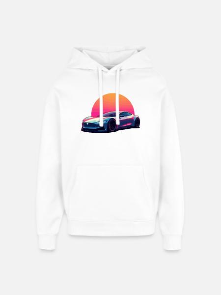 Electric Wave - Oversized Unisex Hoodie by Stanley/Stella - white