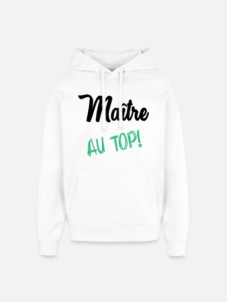 MAITRE. MAÎTRESSE. MERCI - Sweat à capuche unisexe Stanley/Stella Oversized - blanc