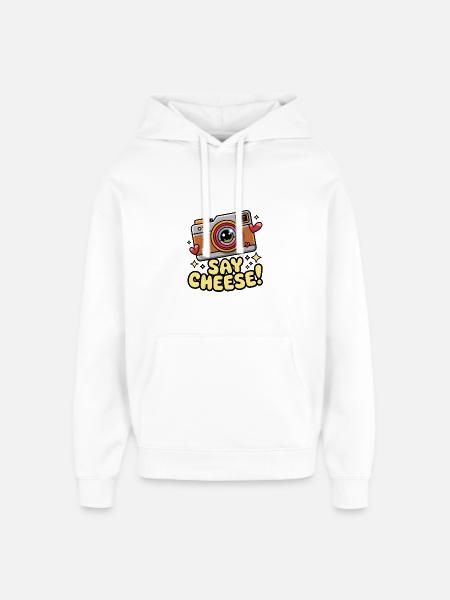 Say Cheese! - Oversized Unisex Hoodie by Stanley/Stella - white