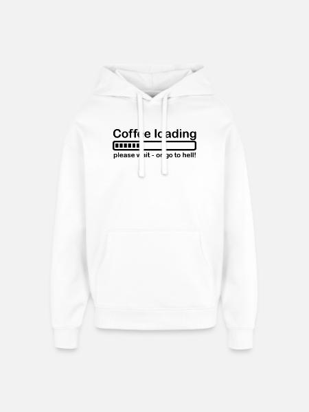 Coffee loading - Oversized Unisex Hoodie by Stanley/Stella - white