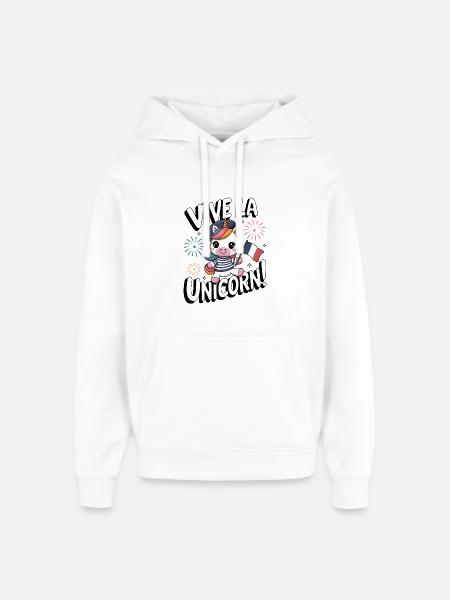 Vive La Licorne ! - Sweat à capuche unisexe Stanley/Stella Oversized - blanc