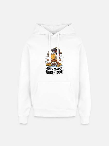 Hodl The Loot! - Oversized Unisex Hoodie by Stanley/Stella - white